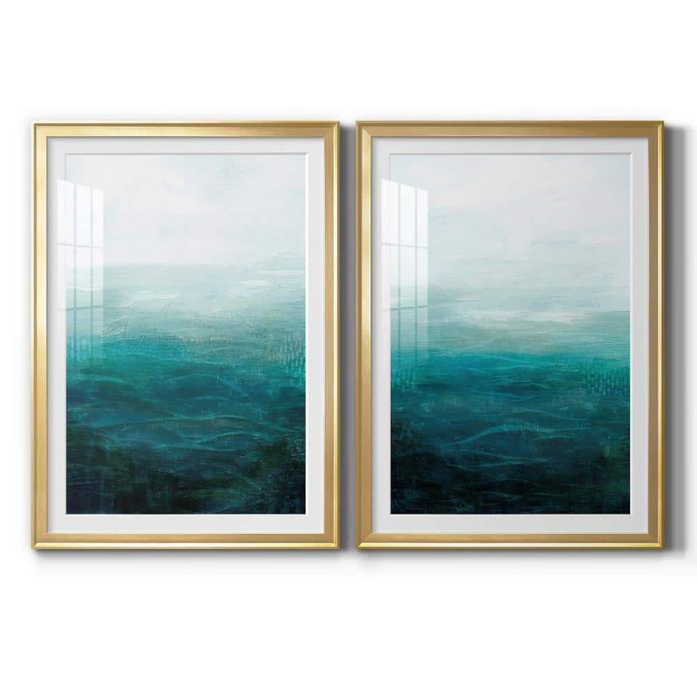 Drifting Sea I By Wexford Homes 2-Pieces Framed Abstract Paper Art Print 26.5 in. x 36.5 in.