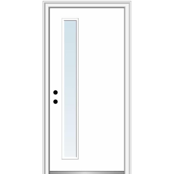 MMI DOOR Viola 32 in. x 80 in. Right-Hand Inswing 1-Lite Clear Low-E Primed Fiberglass Prehung Front Door on 4-9/16 in. Frame