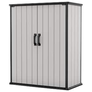 Premier Tall 2 ft. W x 4 ft. D Outdoor Vertical Durable Resin Plastic Storage Shed with Wide Doors, Grey (11 sq. ft.)