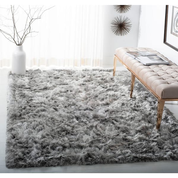 Ocean Shag Silver Doormat 2 ft. x 3 ft. Solid Area Rug