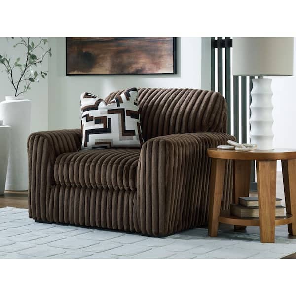 Midnight-Madness Brown Polyester Chair and a Half with Removable Cushions