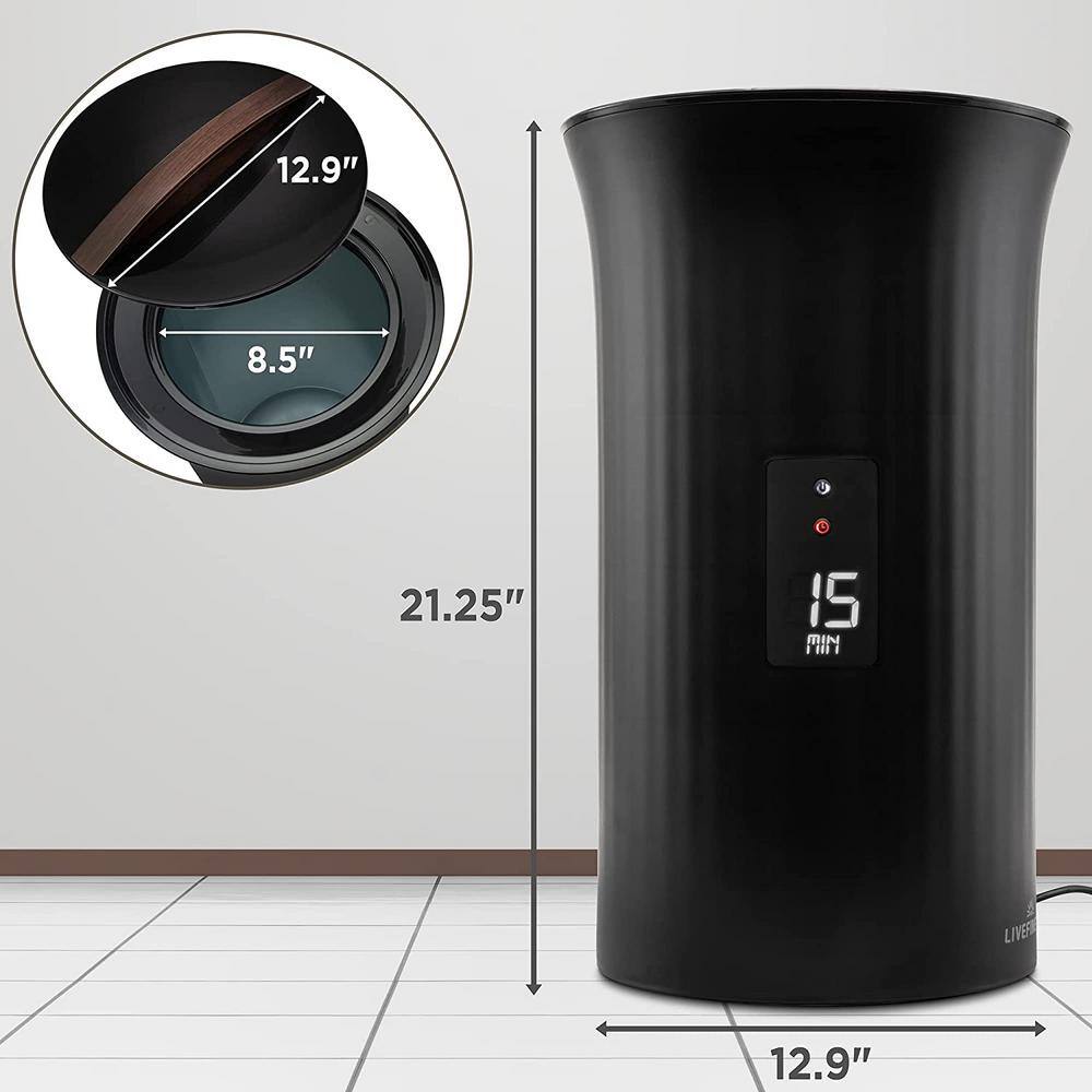 Black LED Display Bucket Style Towel Warmer with Adjustable Timer