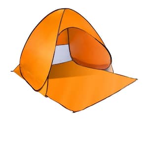 2-Person Pop Up Beach Tent Sun Shade Shelter Anti-UV Automatic Waterproof, Orange