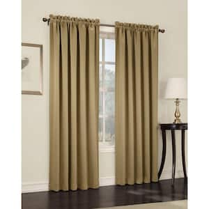 Taupe Solid Rod Pocket Room Darkening Curtain - 54 in. W x 63 in. L