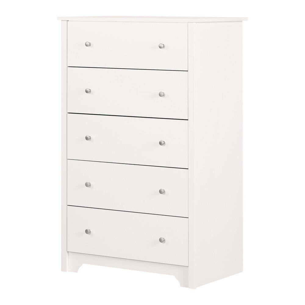 Vito Pure White 31 in. 5-Drawers Chest of Drawers