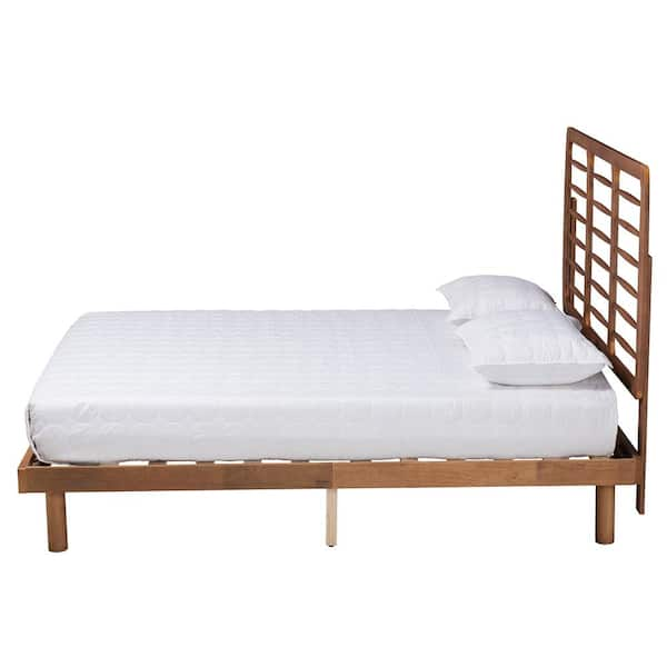 Baxton Studio Petra Brown Wood Frame Queen Platform Bed