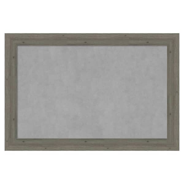 Amanti Art Fencepost Grey Narrow 37 in. x 25 in. Framed Magnetic Board
