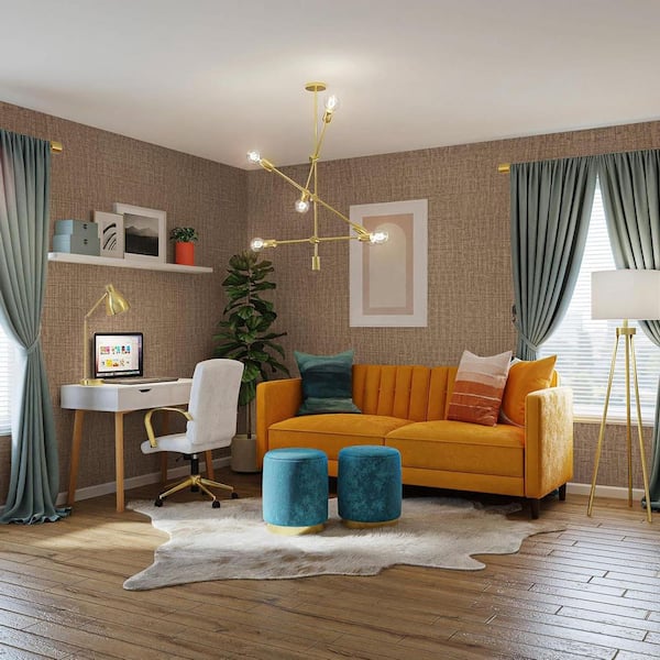 Coffee Grasscloth Textured Contact Paper Peel and Stick Wallpaper Roll