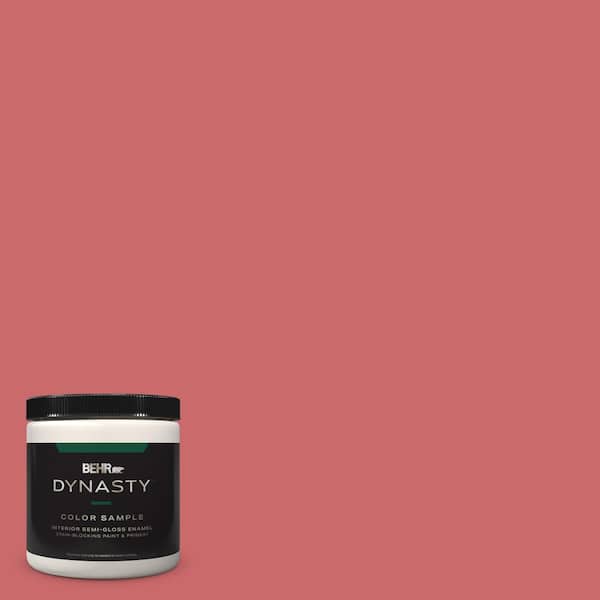 BEHR DYNASTY 8 oz. #MQ4-02 Strawberry Wine One-Coat Hide Semi-Gloss Enamel Stain-Blocking Interior/Exterior Paint and Primer Sample