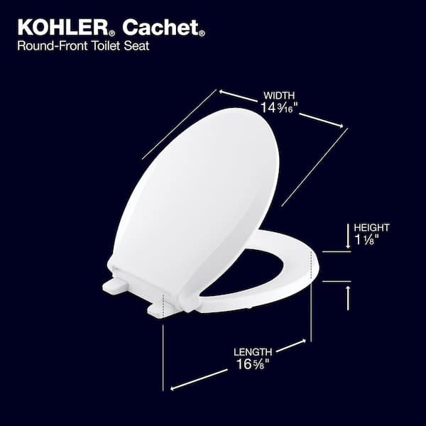 KOHLER Cachet Anitmicrobial Round Closed Front Toilet Seat in White (2-Pack)