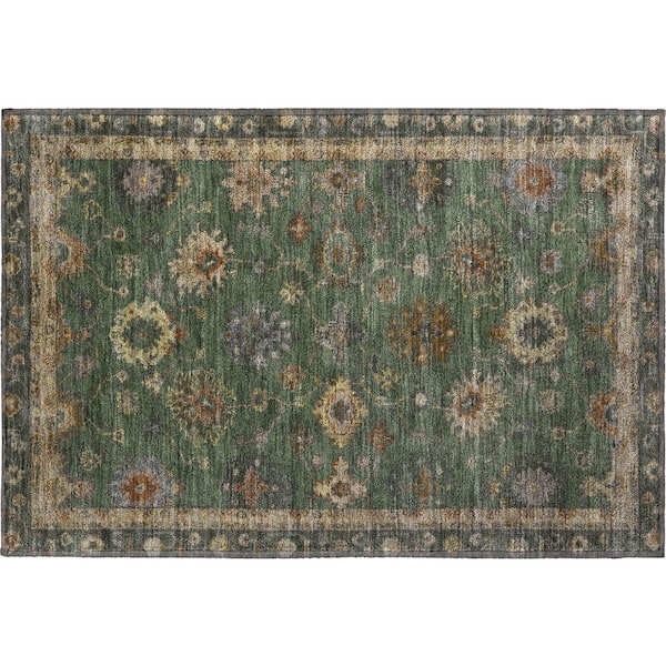 Mayfield Premium Machine Washable Abstract AMF2045 Fern 2 ft. x 3 ft. Accent Rug