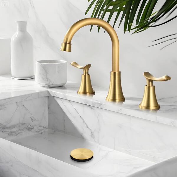 AKLFGN Double Handle 8 in. Widespread Bathroom Faucet 3-Hole