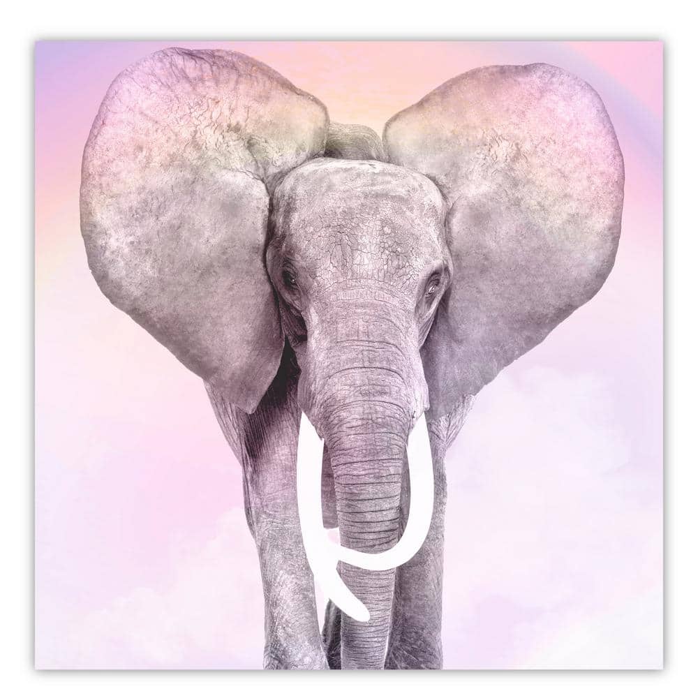 Courtside Market Pink Elephant I Gallery-Wrapped Canvas Wall Art Unframed  Abstract Art Print 24 in. x 24 in. WEB-JV1349-24x24 - The Home Depot