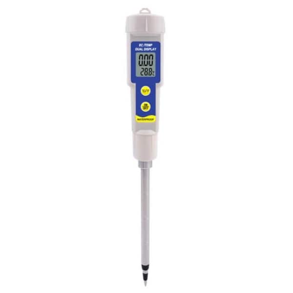 2-in-1 Indoor Waterproof Temperature Conductivity Tester, Soil Meter, Nutrients, Liquid Test for Planting, Gardening