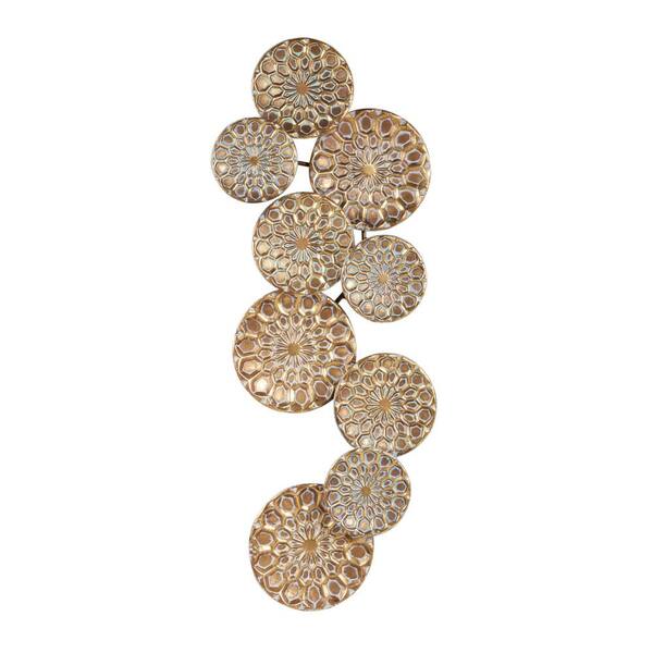 Litton Lane Metal Gold Plate Wall Decor with Embossed Design 44490