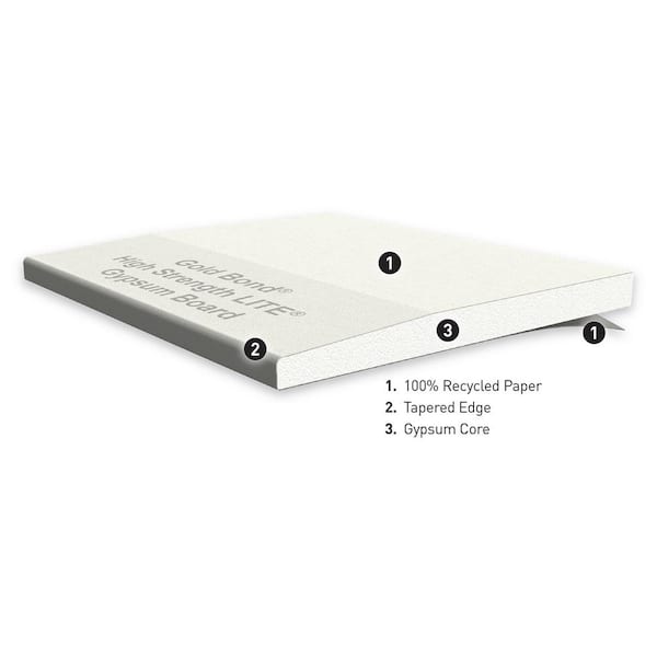 Gold Bond High Strength Lite 1/2 in. x 4 ft. x 10 ft. Lightweight Drywall Sheet