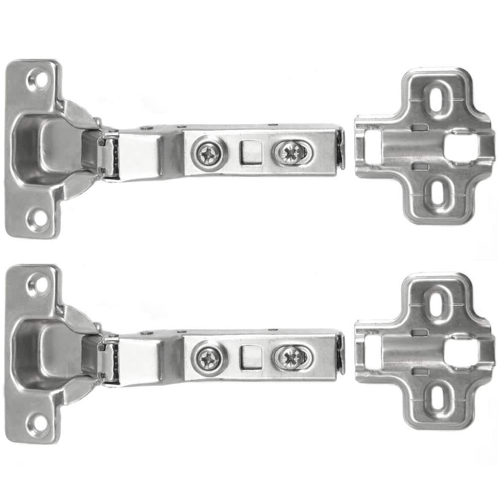 Chrome European Soft-Close Frameless Cabinet Hinges, Pack of 10