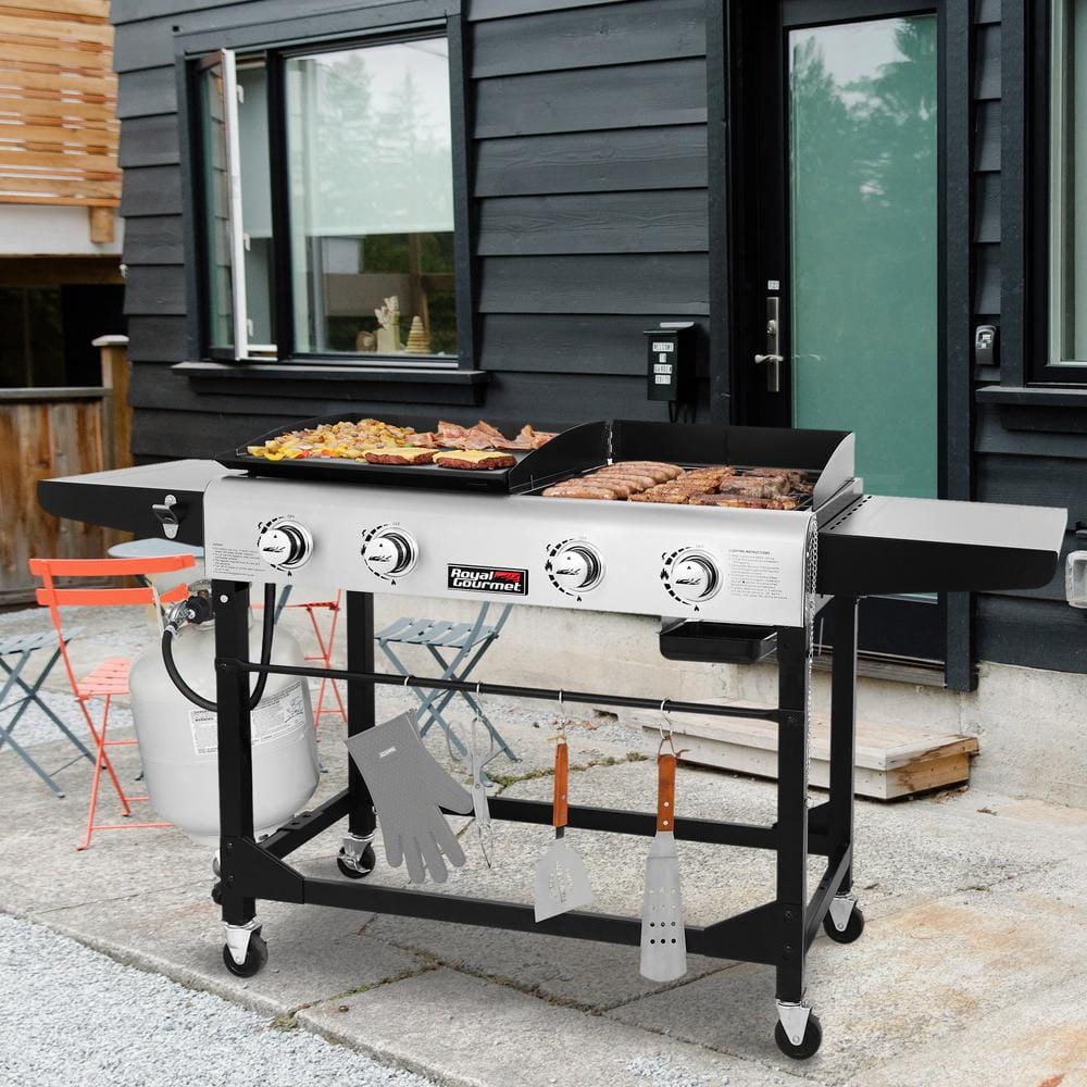 Royal Gourmet 66" Stainless Steel Propane Gas Grill with Side Burner