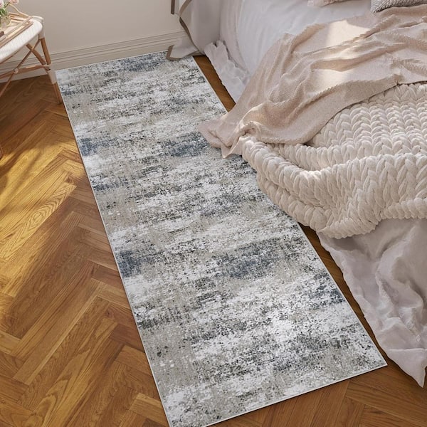 Mist Taupe 2 ft. x 8 ft. Modern Abstract Area Rug