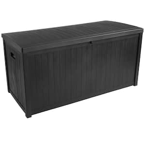 113 Gal. 49.2 in. L x 22 in. W x 24.2 in. H Fade-Resistant Black Resin Deck Box