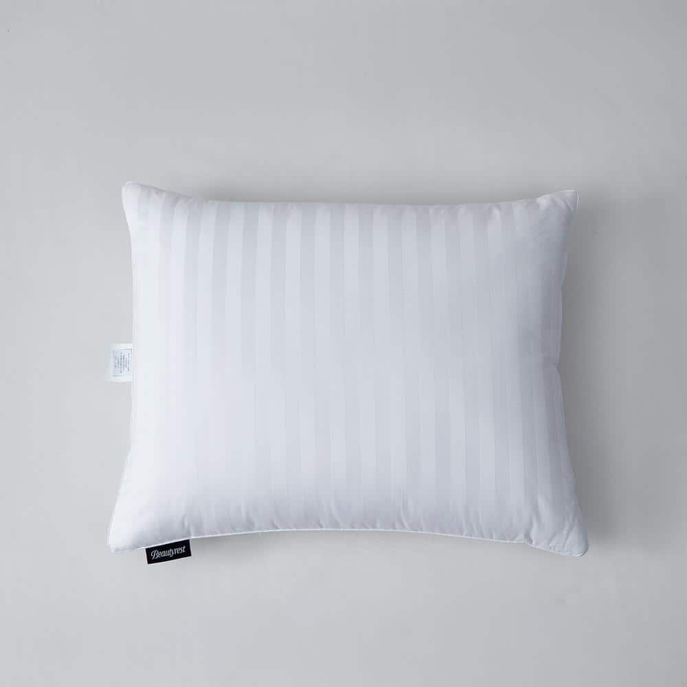 White Damask Stripe Down Alternative Bed Pillow Set