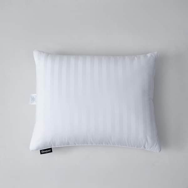 500 Threadcount Damask Stripe US Grown Cotton Softy-around 95 Goose Feather 5 Down Medium Firm King Pillow (2-Pack)