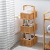 Bunpeony 2-Tier Bamboo Storage Caddy Bathroom Shelf with 2 Hooks ZY1K0078 -  The Home Depot