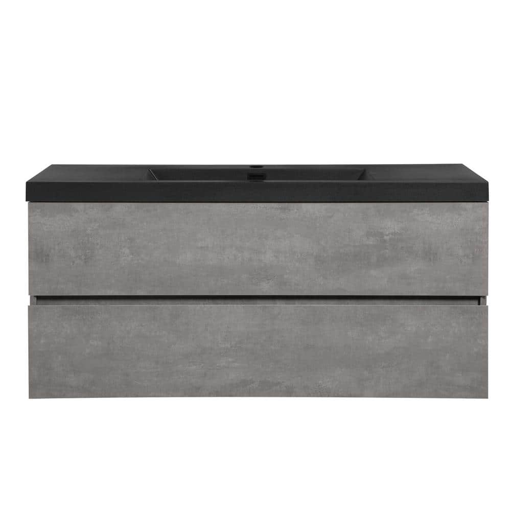 42 in. W x 20 in. D Single Sink Wall-Mounted Bathroom Vanity in Cement Grey