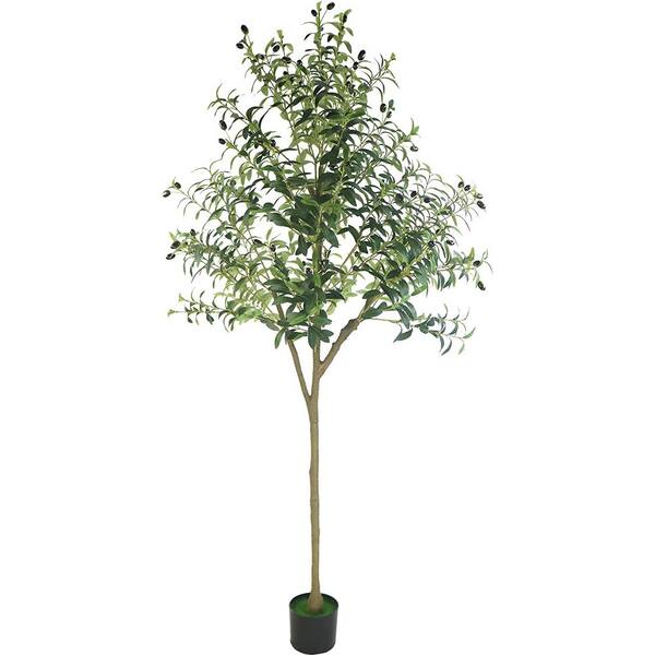 6 ft. Indoor/Outdoor Artificial Olive Tree - Potted Faux Floor Plant with  Fruit - Natural Looking Greenery Decoration 902425HTZ - The Home Depot