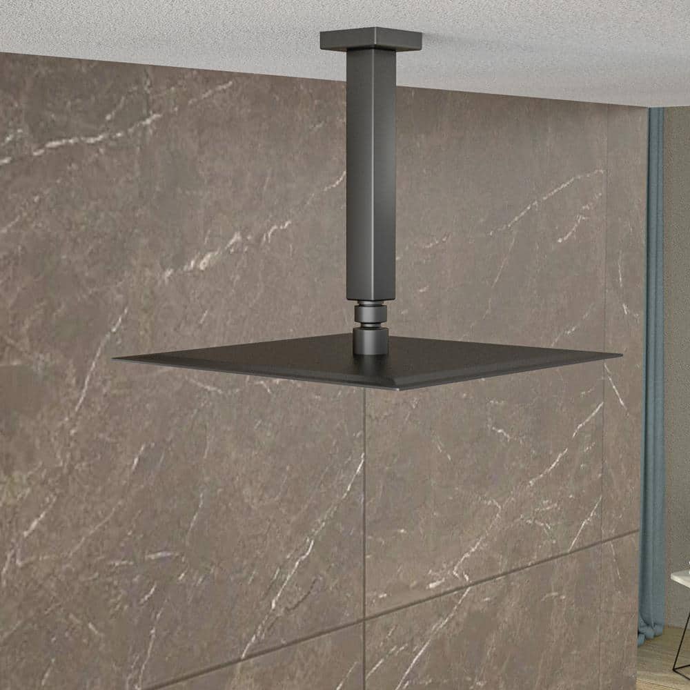 Matte Black Stainless Steel Ceiling Mounted Shower Arm
