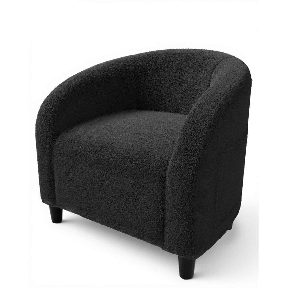 Teddy Velvet Accent Arm Chair Set of 1 with Curved Armrests, Barrel Club Chair - Dark Gray price history on PriceWatchPro