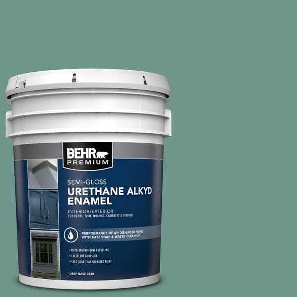 BEHR PREMIUM 5 gal. #M440-5 Lunar Tide Urethane Alkyd Semi-Gloss Enamel Interior/Exterior Paint