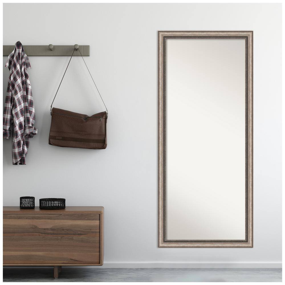 Elegant Full-Length Bronze and Silver Wood Framed Mirror