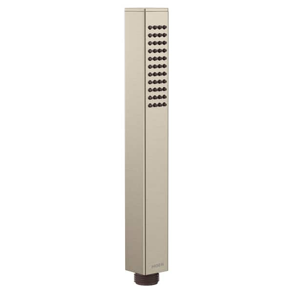 MOEN Square 1-Spray Patterns Wall Mount 1.75 GPM 1.125 in. Handheld Shower Head in Brushed Nickel