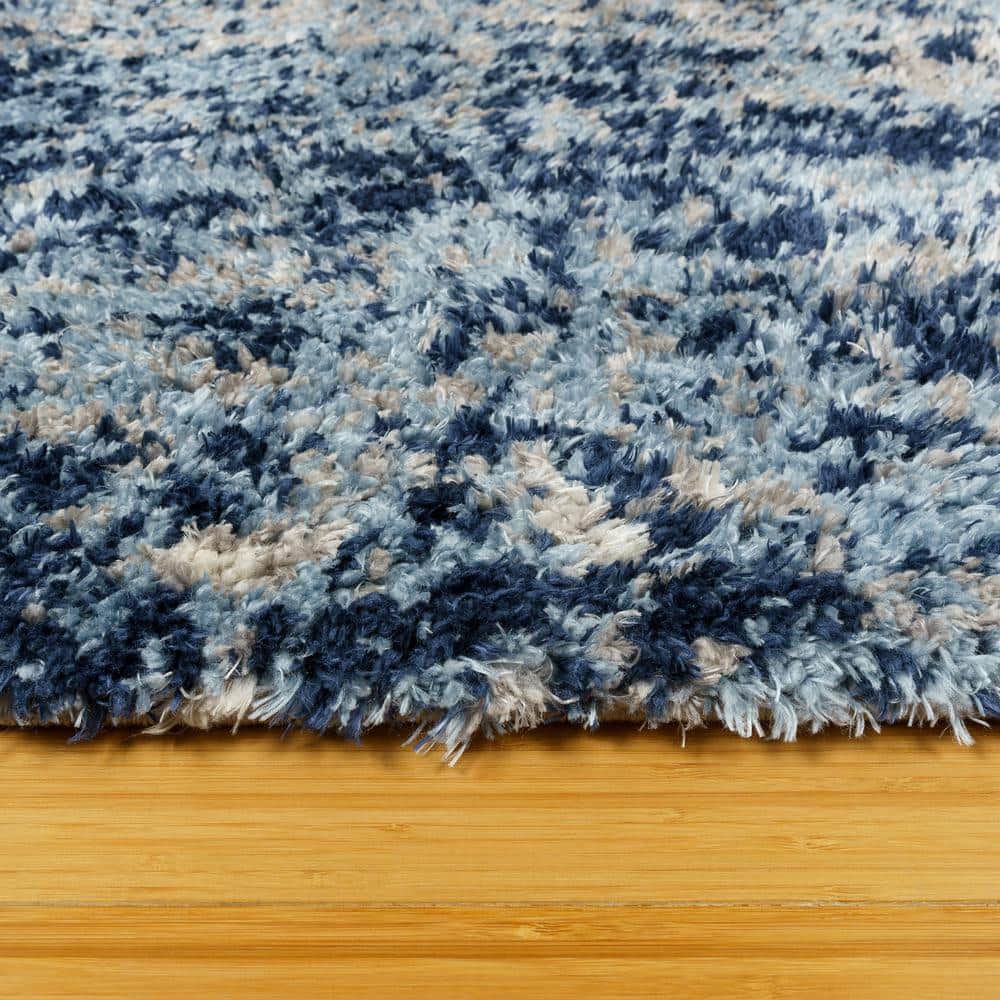 Holmby Blue 2.5' x 6' Synthetic Shag Runner Rug