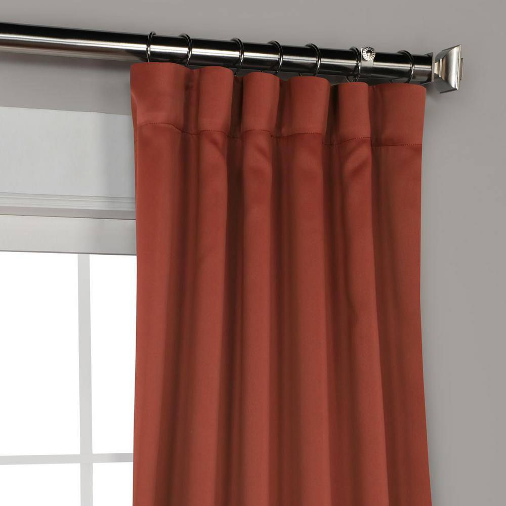 Spiced Berry Red Polyester Room Darkening Curtains, 50W X 96L