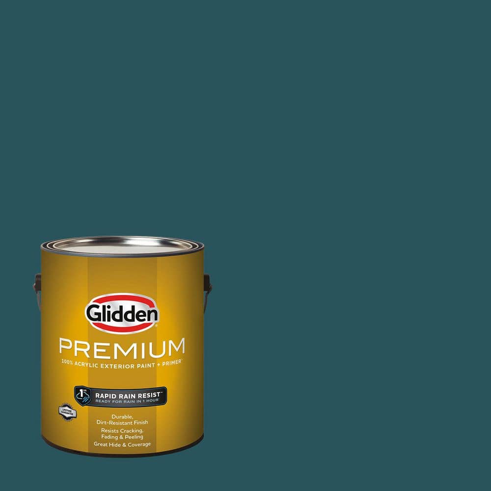 Glidden Premium 1 gal. PPG1148-7 Deep Emerald Satin Exterior Latex