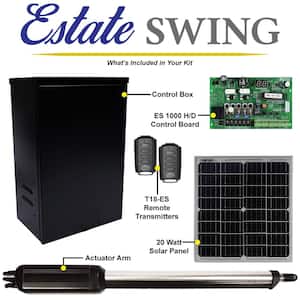 Single Swing Gate Opener Kit with 20-Watt Solar Panel E-S 1000H/20-Watt