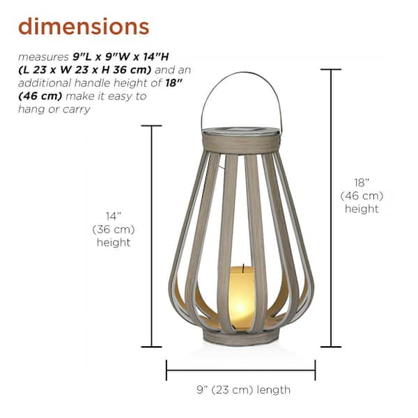 Alpine Corporation Gray Outdoor Solar Lantern with Warm White LED