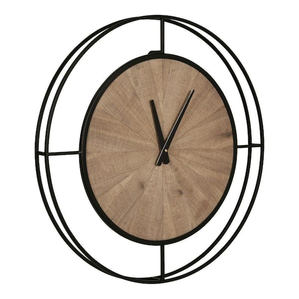 Kate and Laurel Newfield Rustic Brown Analog Wall Clock