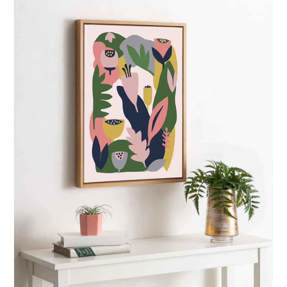 Myriam's Garden Colorful Framed Canvas Wall Art