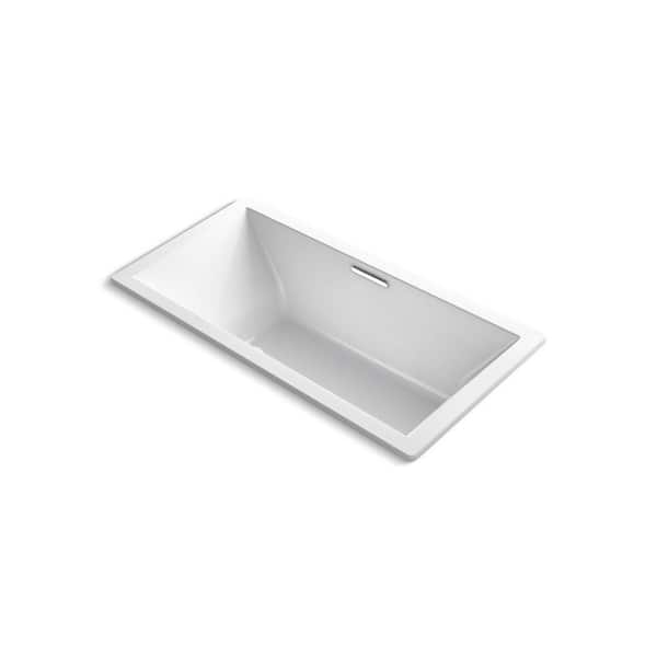 Underscore 72 in. x 36 in. Rectangular Whirlpool Bathtub with Center Drain in White