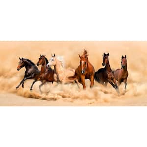Horse Herd Galloping in Desert Non-Woven Wall Mural