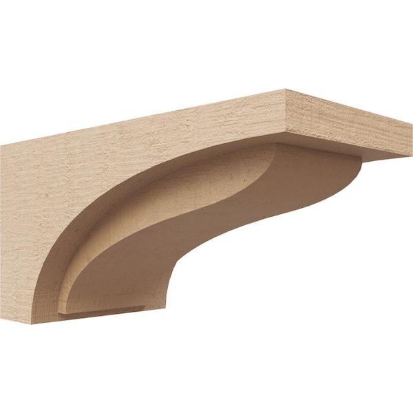Ekena Millwork 6 in. x 12 in. x 6 in. Series 3 Wide Helena Rough Cedar Woodgrain Timberthane Polyurethane Corbel, Primed Tan