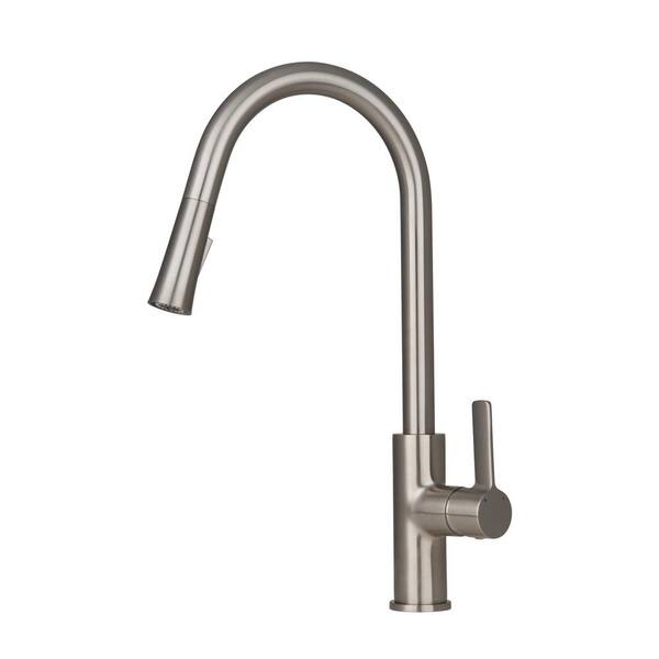 Ancona Aria Single Handle Pull Down Sprayer Kitchen Faucet in Brushed Nickel