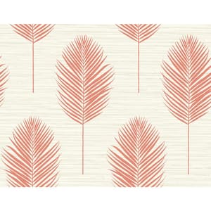 Red Bali Coral Fern Vinyl Non-Pasted Textured Repositionable Wallpaper