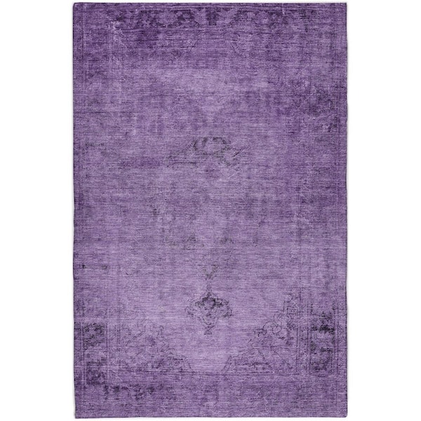 Dream Shag Premium Machine Washable Abstract ADS658 Purple 9 ft. x 12 ft. Area Rug