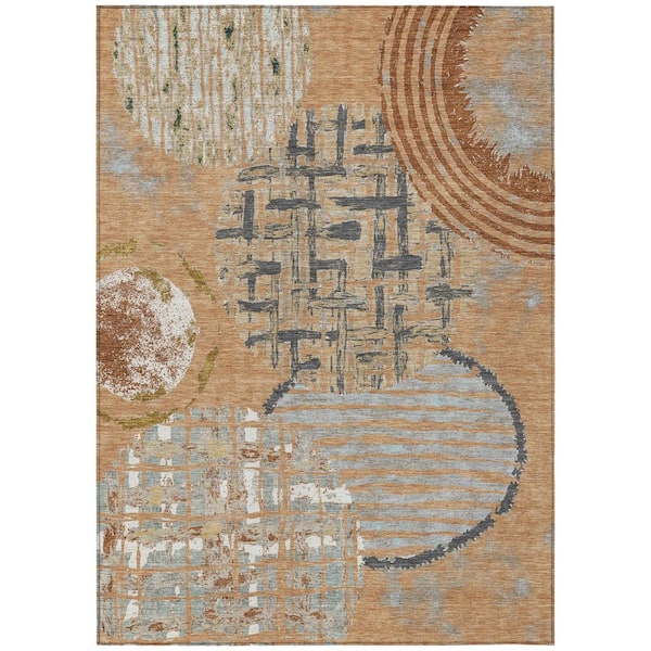 Chantille Machine Washable Indoor/Outdoor Abstract ACN2998 Copper 10 ft. x 14 ft. Area Rug