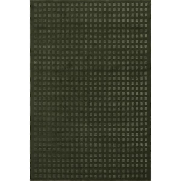 Lambertville Plush Textured Washable Green 4 ft. x 6 ft. Indoor Area Rug
