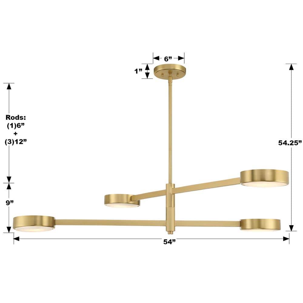 Modern Gold 4-Light Adjustable Alabaster Stone Chandelier